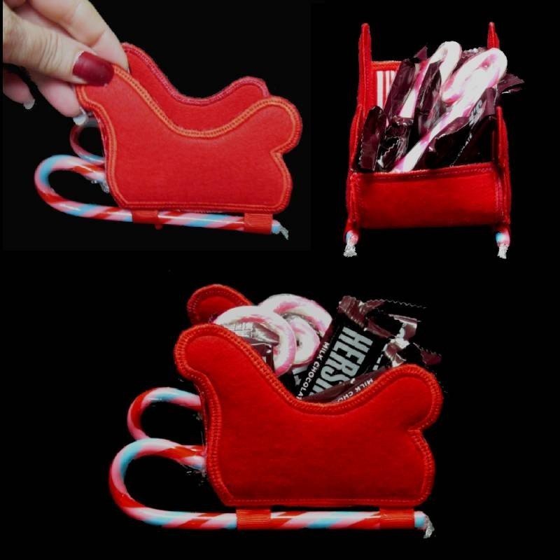 In Hoop Candy Cane Sleigh In Hoop Candy Cane Sleigh