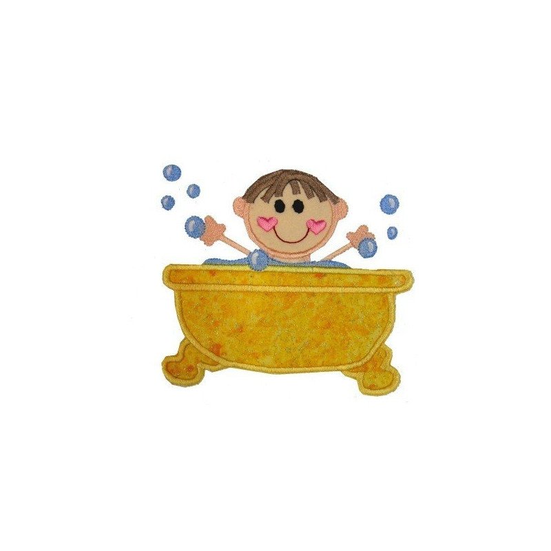Mega Hoop Bath Time Boy Applique Design Mega Hoop Bath Time Boy Applique Design