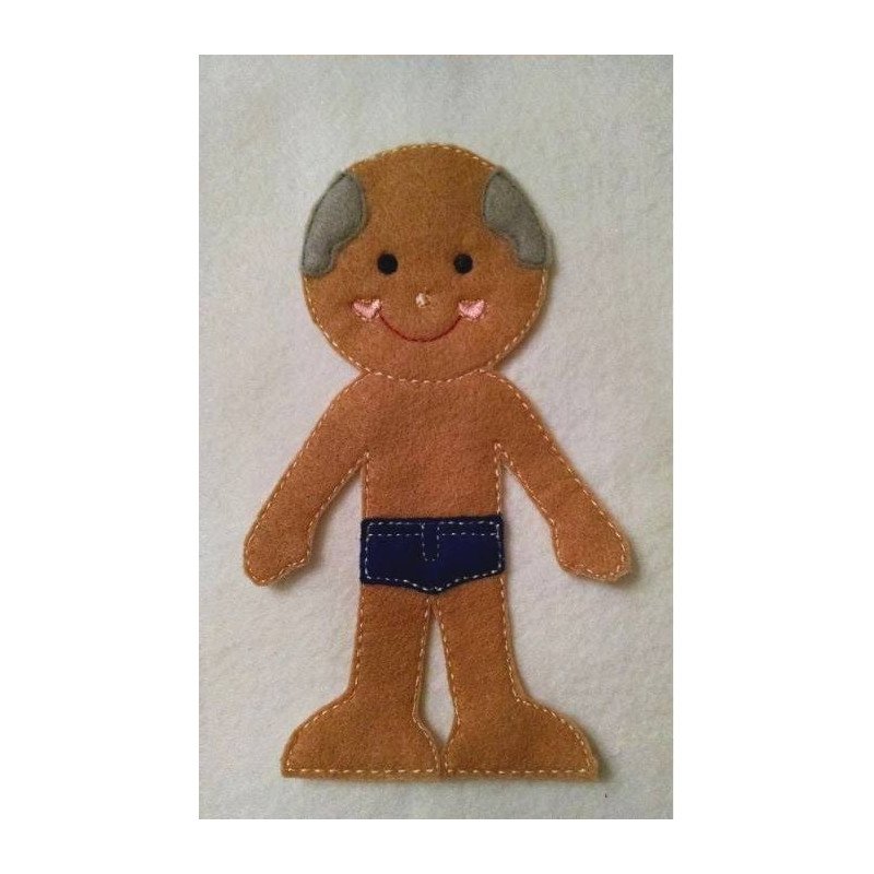In the Hoop Flat Doll - Grandpa In the Hoop Flat Doll - Grandpa