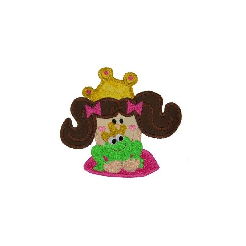 Applique Princess with Frog Mega Hoop Design Applique Princess with Frog Mega Hoop Design