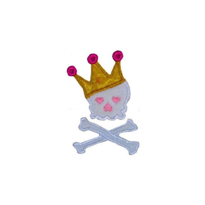 Applique Skull in Crown Mega Hoop Design Applique Skull in Crown Mega Hoop Design
