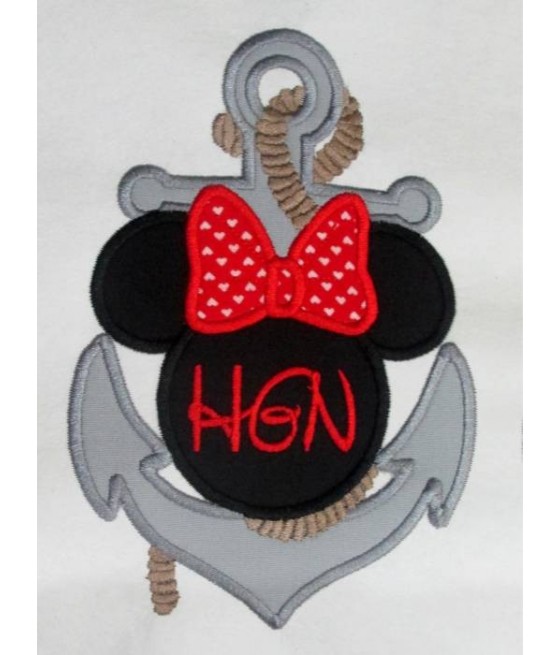 Mouse Head Anchor Girl Monogram