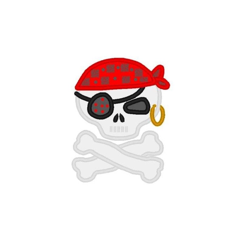 Pirate Skull Applique Mega Hoop Design Pirate Skull Applique Mega Hoop Design