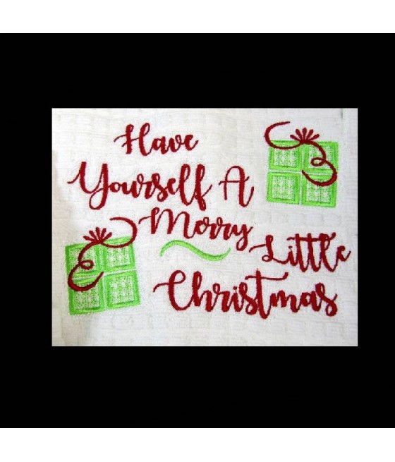Merry Little Christmas Towel Saying