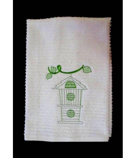 Birdhouse withn Leaves Towel Design