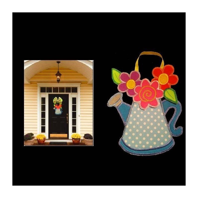In Hoop Watering Can Door Hanger NobbieNeezKids