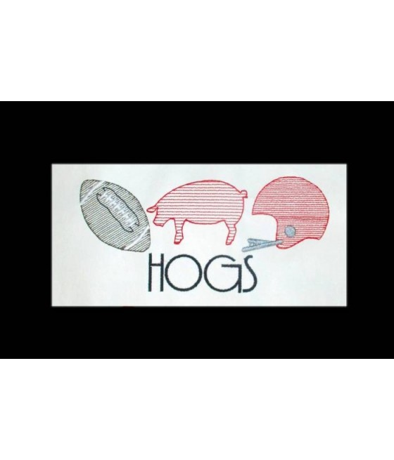 Hogs Football Line Art