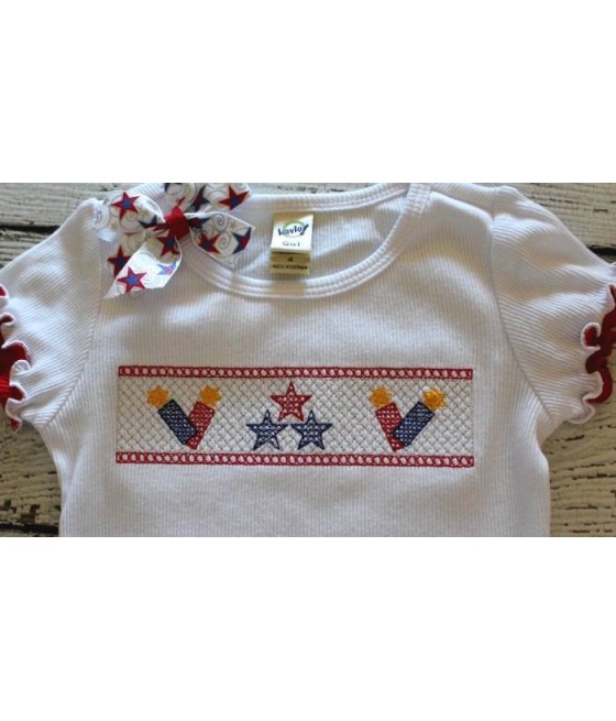 Faux Smocking 4th of July