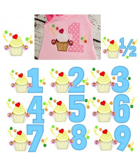 Applique Cupcake and Candy Numbers