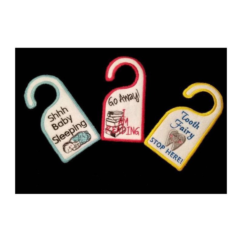 In Hoop Door Hangers for Doorknobs In Hoop Door Hangers for Doorknobs
