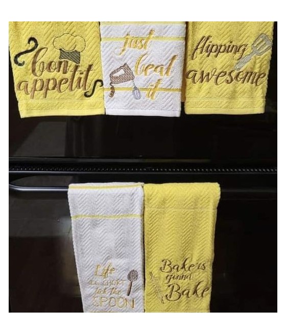 Kitchen Fun Towel Sayings Set