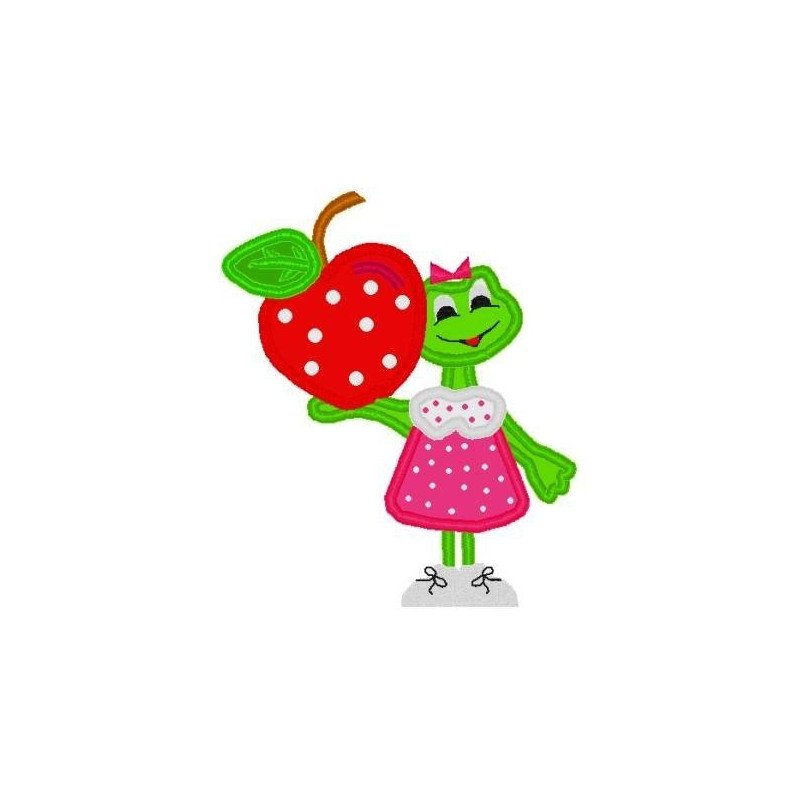 School Frog Apple Girl Mega Hoop Design School Frog Apple Girl Mega Hoop Design