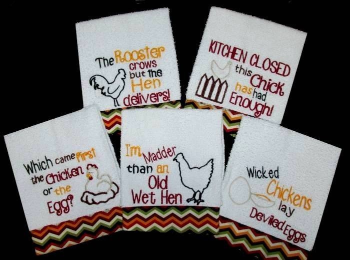 kitchen towels with sayings on them