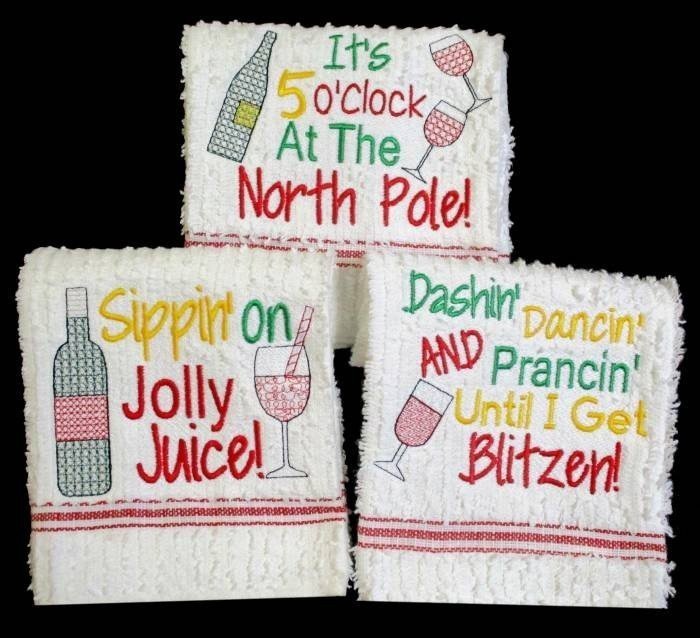 Funny Christmas Towel Wine Sayings Nobbieneezkids